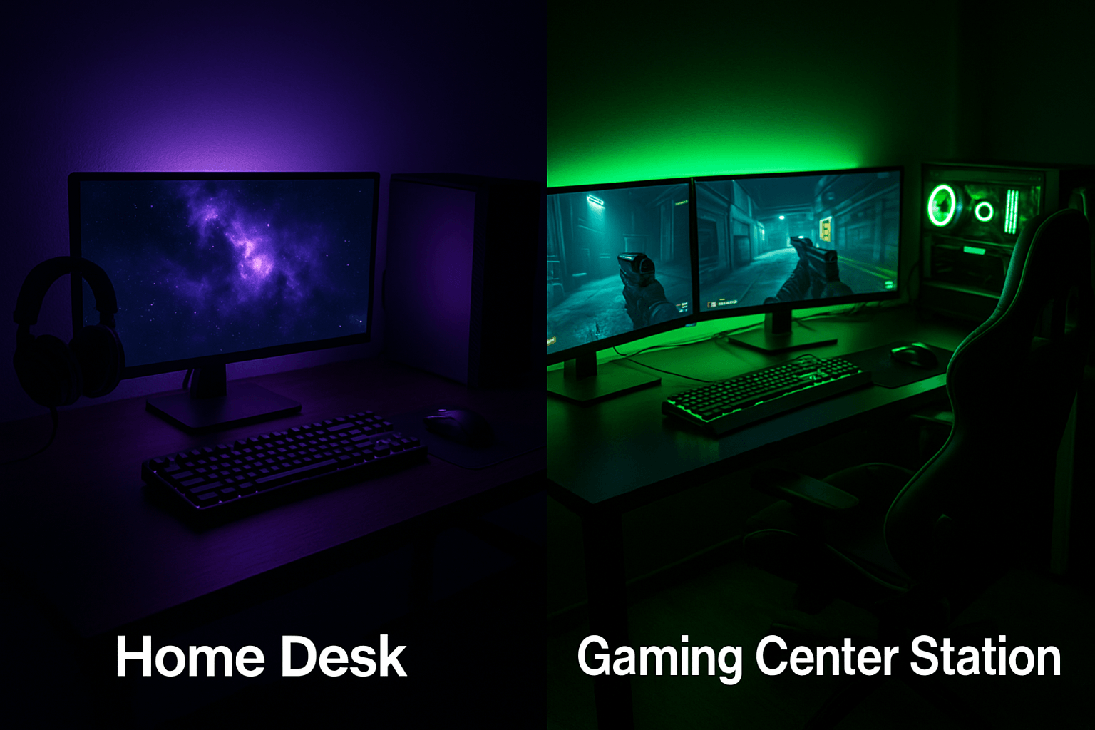 Gaming PC setup comparison